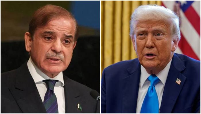 A collage showing  PM Shehbaz Sharif and US President Donald Trump. — Reuters/File