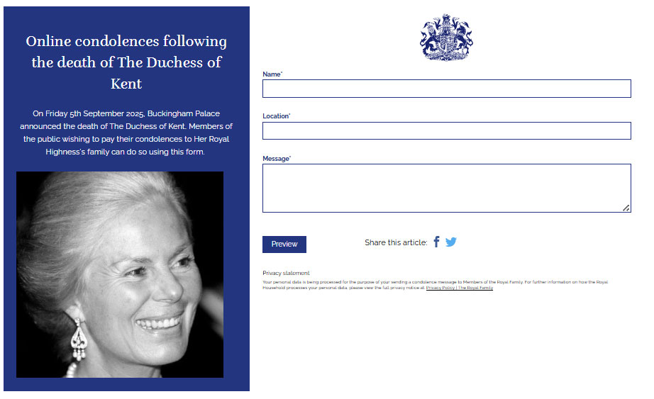 Buckingham Palace opens doors for the public for death of The Duchess of Kent