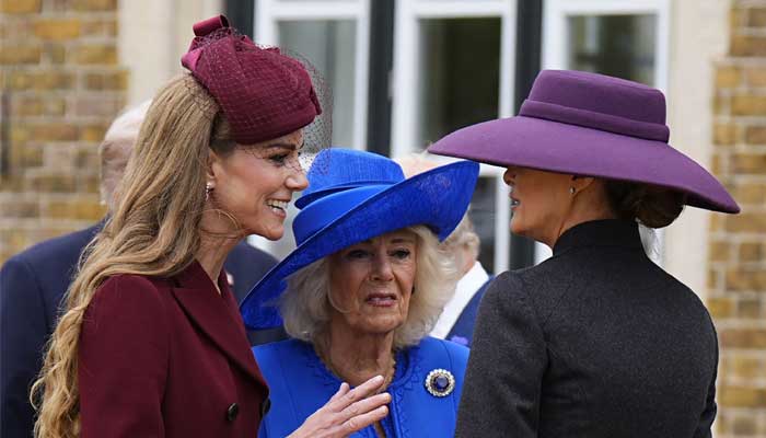 Queen Camilla, Kate  Middleton and Melania Trump at Trumps welcome at Windsor Castle