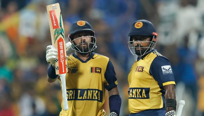 Sri Lankas Kusal Mendis (left) celebrates scoring a half-century during their ACC Mens T20 Asia Cup 2025 match against Afghanistan at the Zayed Cricket Stadium in Abu Dhabi on September 18, 2025. — ACC