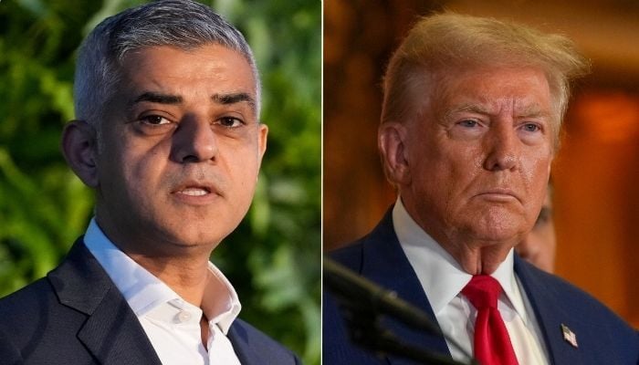 Photo collage shows London Mayor Sadiq Khan and US President Donal Trump. — Reuters