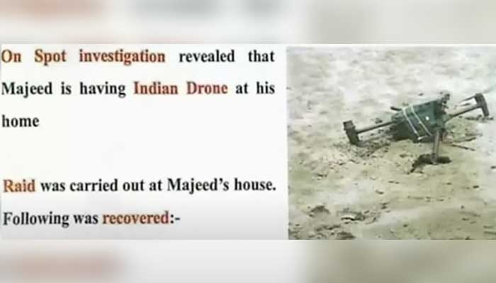 Indian drone recovered from Indian-backed terrorist.
