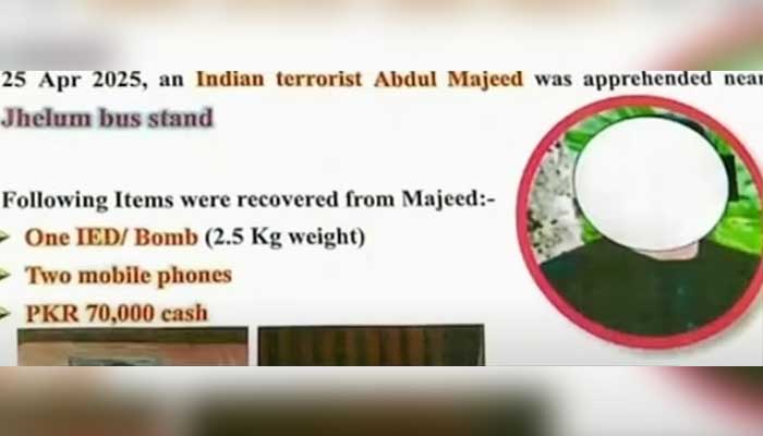 Evidence of Indian state-sponsored terrorist captured by Pakistan.