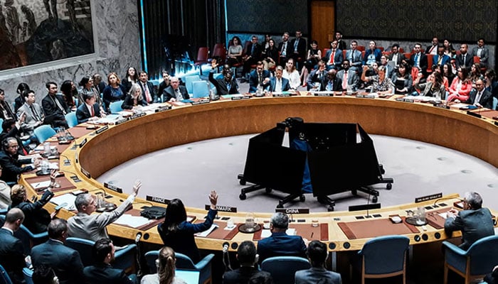 Members of the UN Security Council vote against a resolution that would permanently lift UN sanctions on Iran at the UN headquarters in New York City, US, September 19, 2025. — Reuters