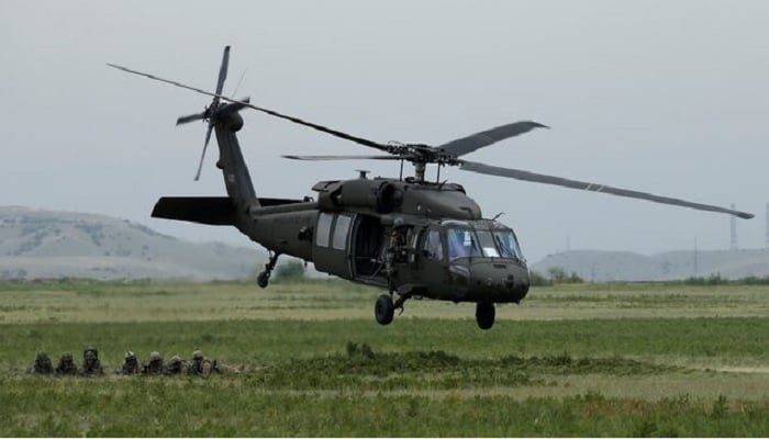 US UH-60 Black Hawk helicopter flies during an opening ceremony of the NATO-led military exercises Noble Partner 2018 at Vaziani military base outside Tbilisi, Georgia, US, August 1, 2018. —Reuters