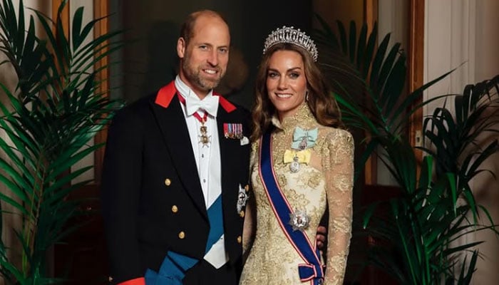 Prince William and Kate Middleton before State Banquet hosted by King Charles for President Donald Trump