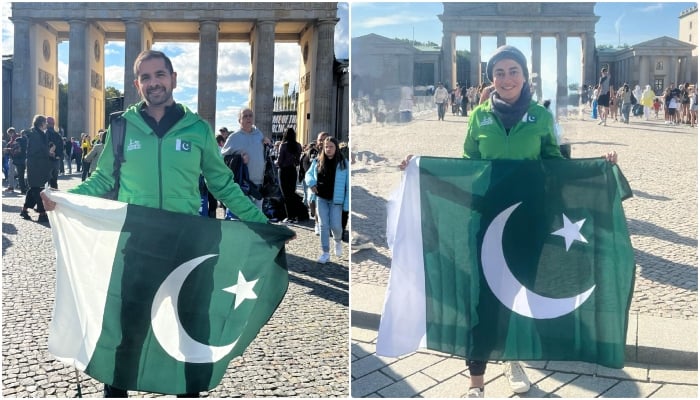 Pakistan marathon runners Zeeshan Rab (left) and Hina Shaukat. — Reporter