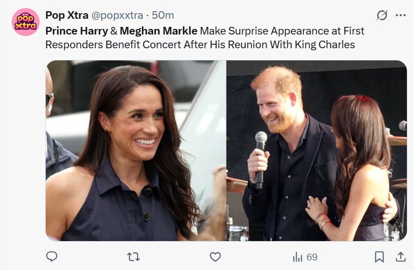 Prince Harry, Meghan Markle take to a benefit concert for first responders: Pics