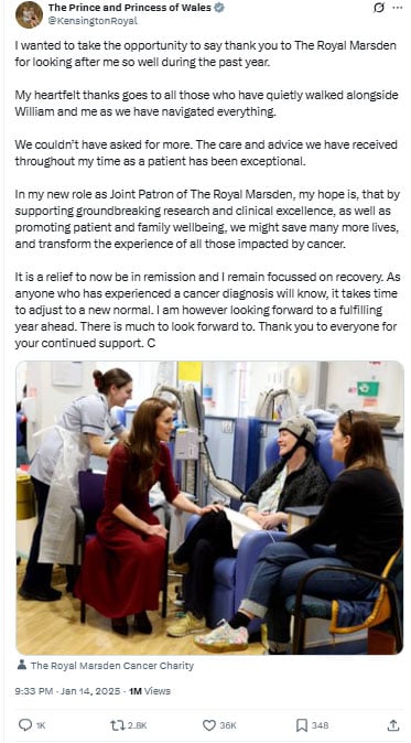Kate Middletons message to the world about her cancer one year on