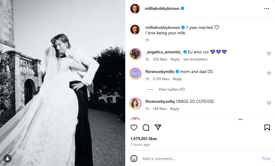 Millie Bobby Brown marks relationship milestone with husband Jake Bongiovi
