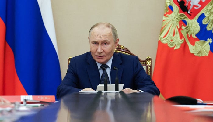 Russian President Vladimir Putin chairs a meeting with members of the Security Council at the Kremlin in Moscow, Russia September 22, 2025.— Reuters