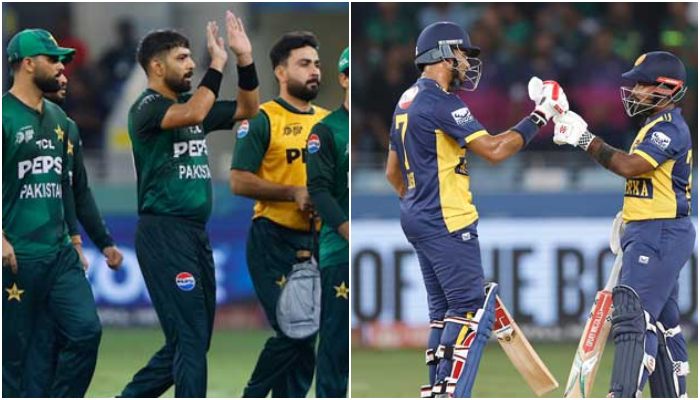 Players of Sri Lanka (left) and Pakistan celebrate during the Asia Cup 2025. — ACC
