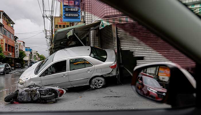 Damaged cars lie, following flooding brought by Super Typhoon Ragasa in Hualien, Taiwan, September 24, 2025. — Reuters