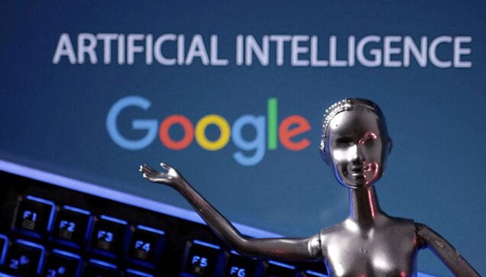 Google logo and AI Artificial Intelligence words are seen in this illustration taken, May 4, 2023. — Reuters