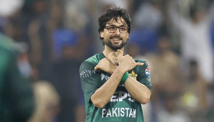 Abrar Ahmed celebrates after taking wicket against Sri Lanka in Super Four match on September 23, 2025 — ACC
