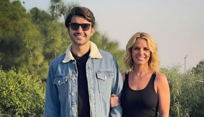 This AI-generated picture shows Pakistani actor Ahsan Mohsin Ikram along with US pop singer Britney Spears. — Instagram/@ahsanmohsinikramofficial