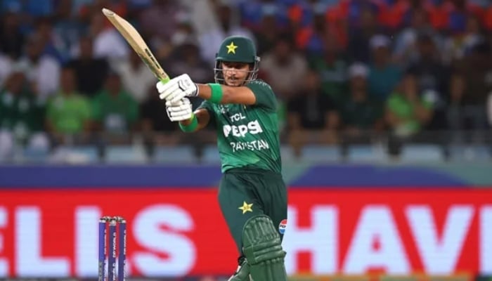 Pakistans Saim Ayub plays a shot during their ACC Mens T20 Asia Cup 2025 Super Fours match against India at the Dubai International Cricket Stadium on September 21, 2025. — AFP