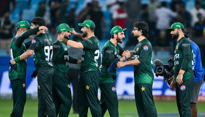 Pakistan players celebrate after defeating Bangladesh in the Super Fours game of the ACC Mens T20 Asia Cup 2025 in Dubai on September 26, 2025. — AFP