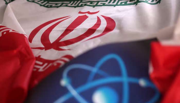 Atomic symbol and Iranian flag are seen in this illustration taken September 8, 2022.— Reuters