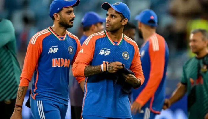 Indias captain Suryakumar Yadav (C) gestures after his teams win at the end of the Asia Cup 2025 Super Fours T20 match against Bangladesh at the Dubai International Stadium in Dubai on September 24, 2025. — AFP/File