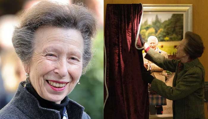 Princess Anne unveils new portrait of King Charles