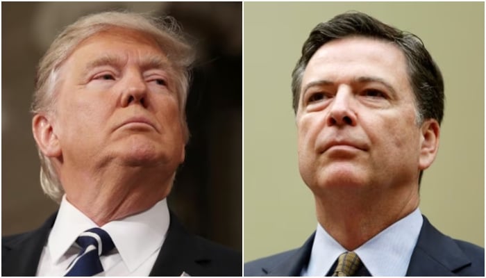 Photo collage shows US President Donald Trump and former FBI Director James Comey. — Reuters