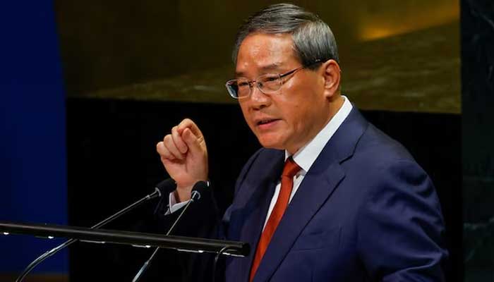 Chinas Premier Li Qiang addresses the 80th United Nations General Assembly in New York, UNSA. — Reuters