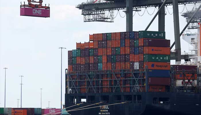 A docked cargo ship is loaded with shipping containers at Port Elizabeth, New Jersey, U.S., July 12, 2023. — Reuters