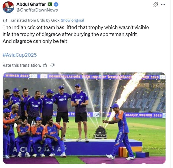 Indian cricketers mocked for posting fake Asia Cup trophy photos online