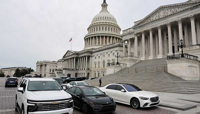 U.S. Senators vehicles are parked during a Senate vote, hours before a partial government shutdown is set to take effect on Capitol Hill in Washington, DC, US on September 30, 2025. — Reuters