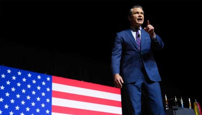 US Secretary of Defence Pete Hegseth addresses senior military officers at Marine Corps Base Quantico in Quantico, Virginia, on September 30. — AFP