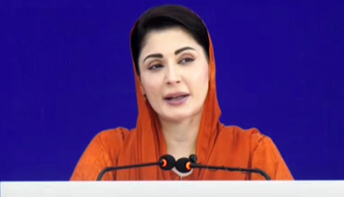 Punjab CM Maryam Nawaz addresses inauguration ceremony of Nawaz Sharif Cardiology Centre in Samli, Murree, on October 1, 2025. — Screengrab via Geo News