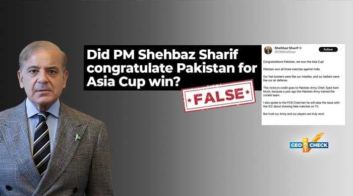 Fact-check: Fake screenshot claims PM Shehbaz Sharif credited army for Asia Cup performance