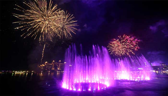 A view shows a new fountain during a ceremony at the Palm Jumeirah in an attempt to break the Guinness World Record for the largest fountain, in Dubai, United Arab Emirates, October 22, 2020. — Reuters