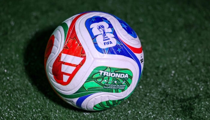 The 2026 FIFA Men´s World Cup match ball named Trionda is pictured during its unveiling in New York on October 2, 2025. — AFP