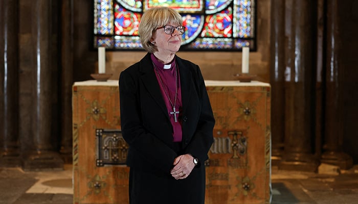 Archbishop of Canterbury-designate Sarah Mullally poses inside Canterbury Cathedral, in Canterbury, Britain, October 3, 2025. — Reuters