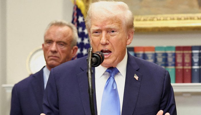 US President Donald Trump delivers remarks at the White House in Washington, DC, US, September 22, 2025. —Reuters