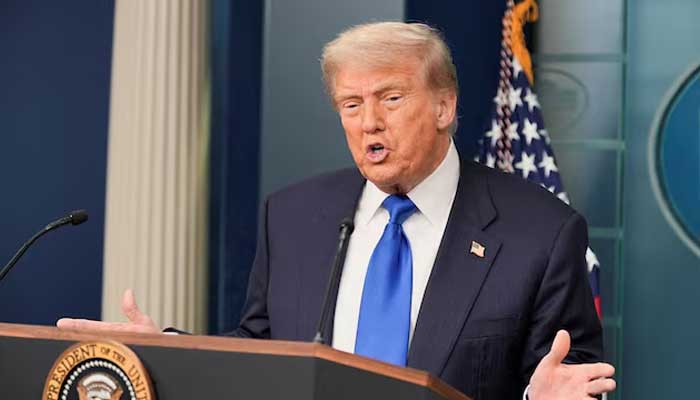 US President Donald Trump speaks to the media in the Press Briefing Room at the White House in Washington DC. June 27, 2025. — Reuters