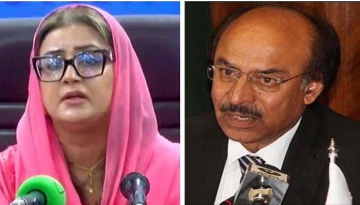 Punjab Information Minister Azma Bukhari (Left) and PPP Sindh President Senator Nisar Khuhro — Screengrab via YouTube/Geo News and PPP Official website