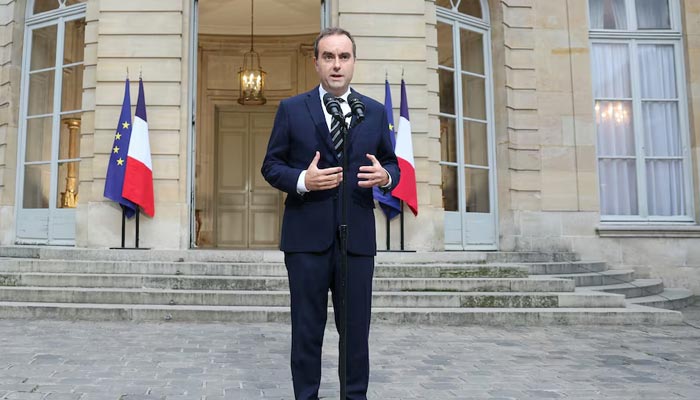 French Prime Minister Sebastien Lecornu delivers a statement at Hotel Matignon in Paris, on October 3, 2025, before a round of consultations with political parties ahead of the announcement of the new government. — Reuters