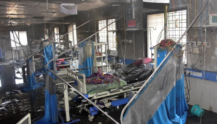 Representational image shows a hospital ward that caught fire in Ahmednagar, in the western state of Maharashtra, India, November 6, 2021. — Reuters