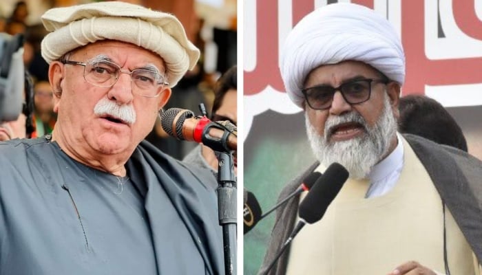 PkMAP Chief Mahmood Khan Achakzai (left) and MWM Head Senator Allama Raja Nasir Abbas. — Photos via X/@MKAchakzaiPKMAP and X/@AllamaRajaNasir