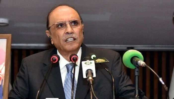 President Asif Ali Zardari addresses a soint session of parliament in Islamabad. — PID/File