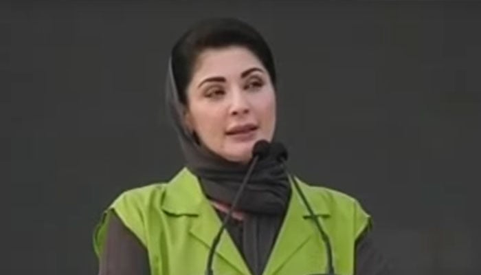 Chief Minister Maryam Nawaz addresses Suthra Punjab ceremony in Lahore, Punjab, October 7, 2025. — Screengrab via YouTube/Geo News