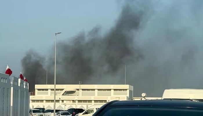 Smoke rises after several blasts were heard in Doha, Qatar, September 9, 2025. — Reuters