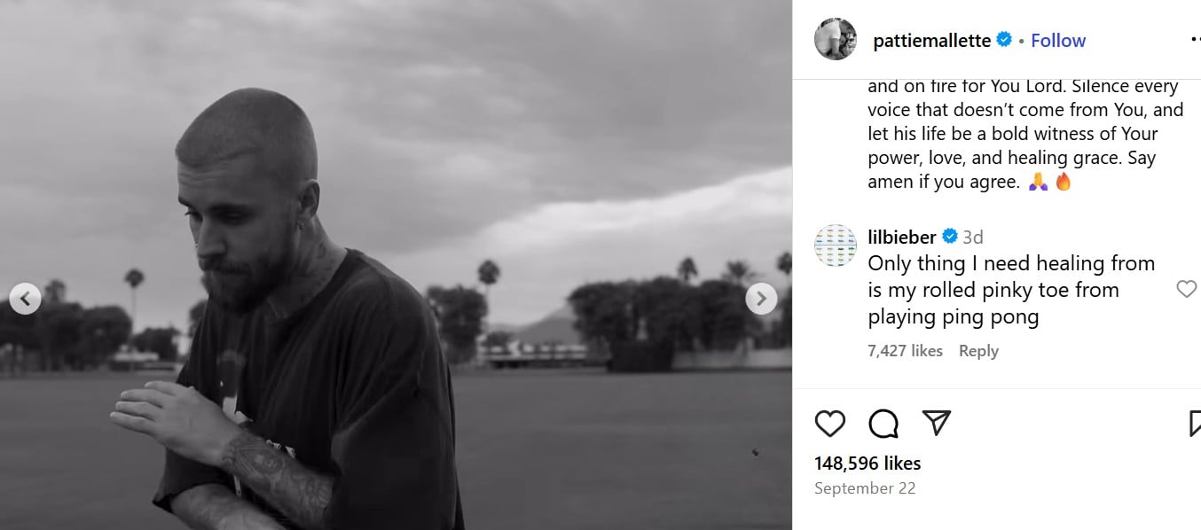 Justin Bieber jokes back after mom Pattie prays for his ‘healing’