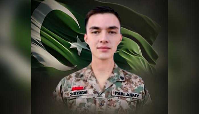 An undated image of martyred Major Sibtain Haider. — ISPR