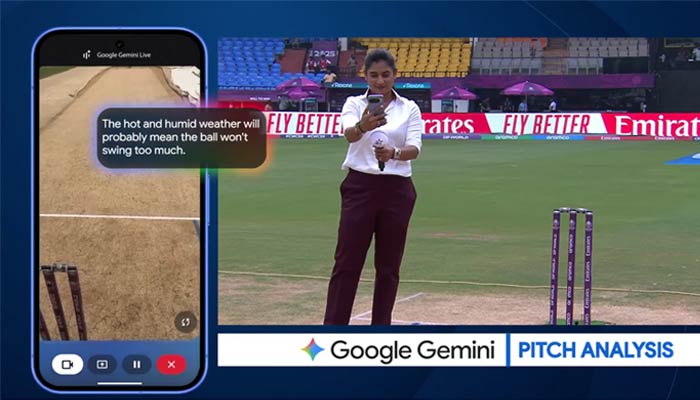 Former Indian captain Mithali Raj presents picture report using Google’s Gemini AI tool before ICC Womens World Cup 2025 clash between India and South Africa at Dr YS Rajasekhara Reddy ACA-VDCA Cricket Stadium, Visakhapatnam, India. — X/@ICC