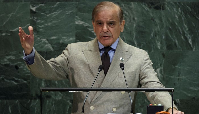Muhammad Shehbaz Sharif, Prime Minister of Pakistan, addresses the 80th United Nations General Assembly at UN headquarters in New York City, US, September 26, 2025. — Reuters