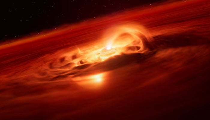Artists impression shows the planet Cha 1107-7626, located about 620 light-years from Earth, in this image released on October 2, 2025. — Reuters
